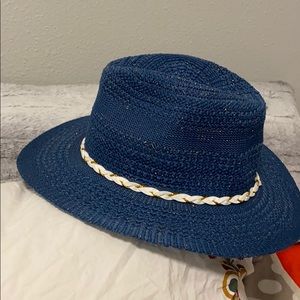 Blue woven hat